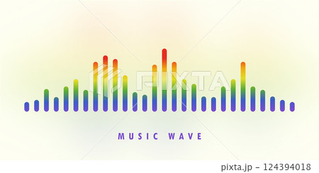 Colorful sound wave equalizer. Background ui design musical sound wave. Vector illustration. Colorful sound wave equalizer. Background ui design musical sound wave. Vector illustration. 124394018