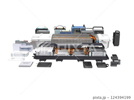 ポータブル電源 全固体電池 電動自転車、モバイル、車、カメラ、バッテリー(3DCGイメージ)白バック ポータブル電源 全固体電池 電動自転車、モバイル、車、カメラ、バッテリー(3DCGイメージ)白バック 124394199