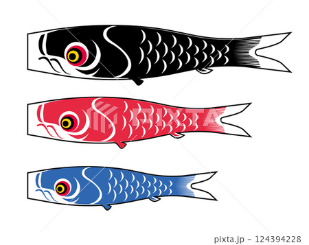 シンプルなこいのぼりだけのイラスト 124394228