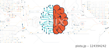 Abstract digital artificial intelligence  technology background 124394242