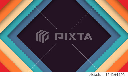 Abstract 1970s 1980s 1960s 1950s colorful background with geometric element and retro colors. Realistic design in futuristic retro style. Funky style vector illustration. 124394493