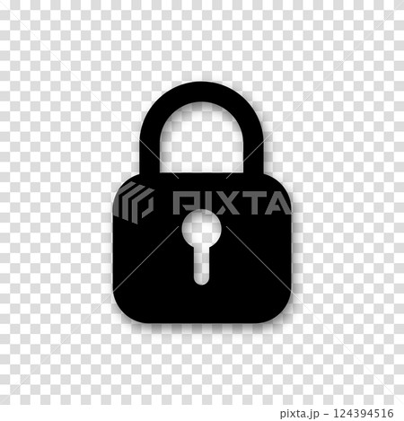 Lock padlock icons. Vector sign illustration. Transparent background. Lock padlock icons. Vector sign illustration. Transparent background. 124394516