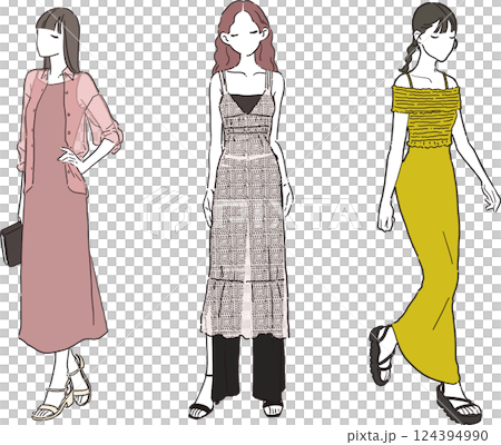リゾートスタイルをテーマにしたシンプルなイラスト 124394990
