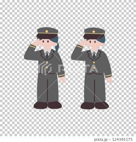 Station staff set Station staff set 124395175