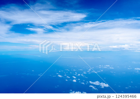 Aerial view of the Tuamotus atoll in French Polynesia with clouds Aerial view of the Tuamotus atoll in French Polynesia with clouds 124395466