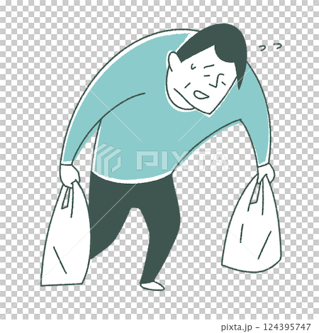 無法舉起重物的老人 124395747