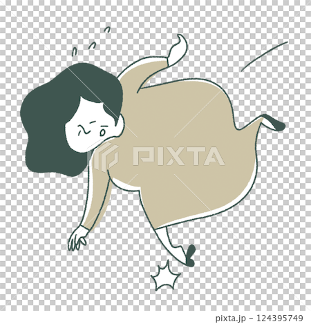つまづく高齢女性 124395749