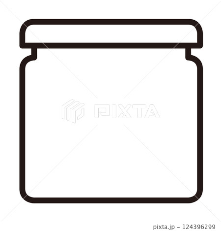 シンプルな蓋付きの瓶のイラスト 124396299