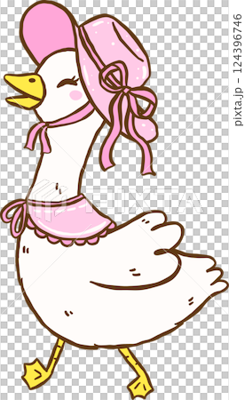 Cute Silly Goose Cottagecore Cartoon Character Cute Silly Goose Cottagecore Cartoon Character 124396746