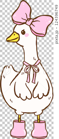 Cute Silly Goose Coquette Cartoon Hand Drawn Cute Silly Goose Coquette Cartoon Hand Drawn 124396749