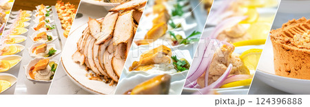 Mediterranean Cuisine Collage. Cold Appetizers. 124396888