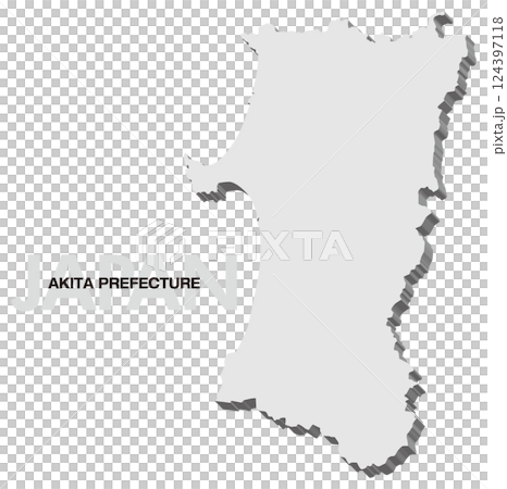秋田県の3D地図 秋田県の3D地図 124397118