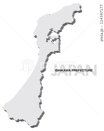 石川県の3D地図 石川県の3D地図 124397177