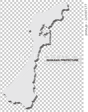 石川県の3D地図 石川県の3D地図 124397177