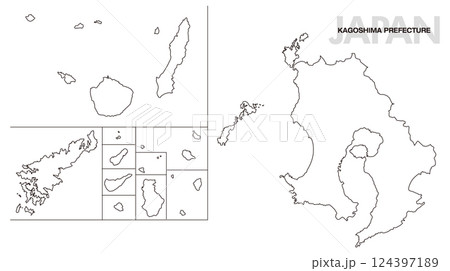 鹿児島県の白地図 124397189