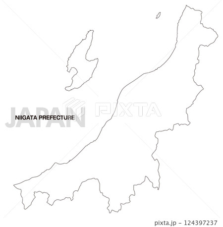 新潟県の白地図 新潟県の白地図 124397237