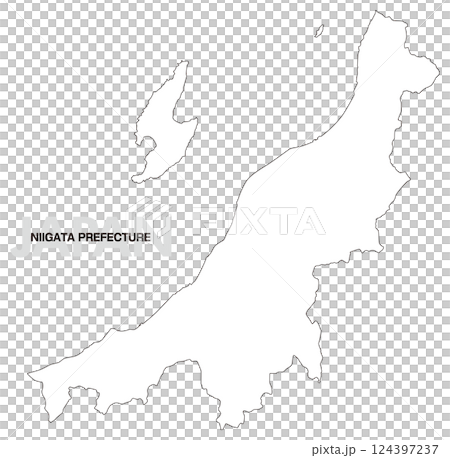 新潟県の白地図 新潟県の白地図 124397237