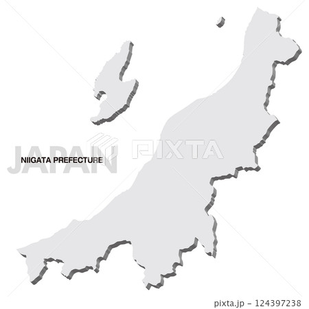 新潟県の3D地図 新潟県の3D地図 124397238