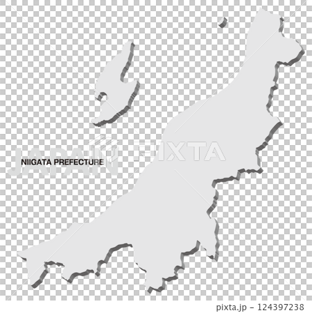 新潟県の3D地図 新潟県の3D地図 124397238