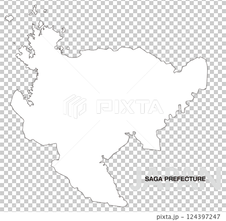Blank map of Saga prefecture Blank map of Saga prefecture 124397247
