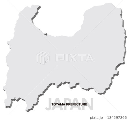 富山県の3D地図 富山県の3D地図 124397266