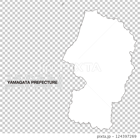 Blank map of Yamagata prefecture Blank map of Yamagata prefecture 124397269