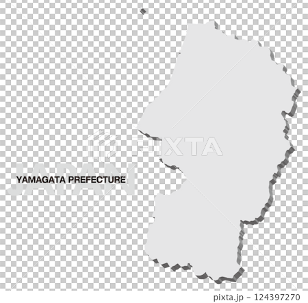 3D map of Yamagata prefecture 3D map of Yamagata prefecture 124397270