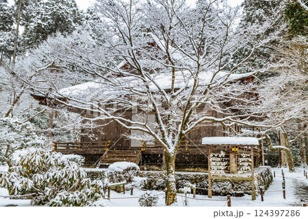 京都大原 雪の三千院　往生極楽院 124397286