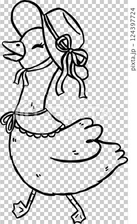 Cute Silly Goose Cottagecore Cartoon Character 124397724