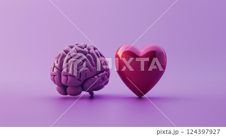 human brain an heart role in choosing and making decisions concept, balance between intellect and emotions, choice and logic human brain an heart role in choosing and making decisions concept, balance between intellect and emotions, choice and logic 124397927