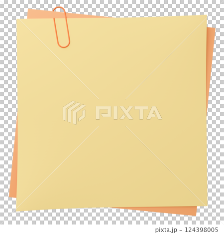 3D background material_paper and clip_yellow 124398005