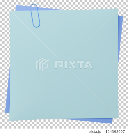 3D background material_paper and clip_light blue 124398007
