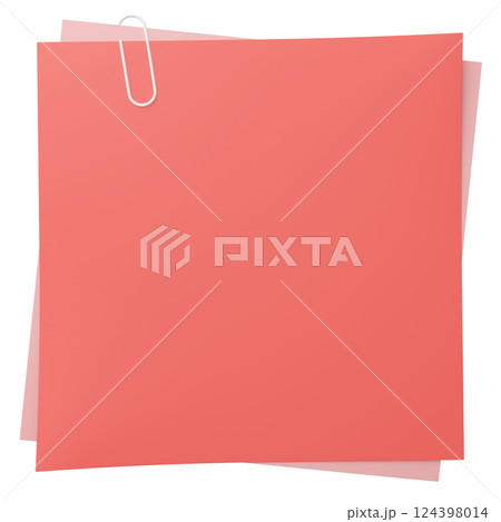 3D背景素材_紙とクリップ_ピンク 124398014