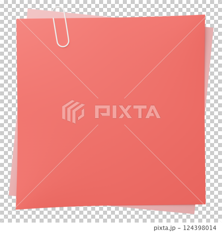 3D背景素材_紙とクリップ_ピンク 124398014