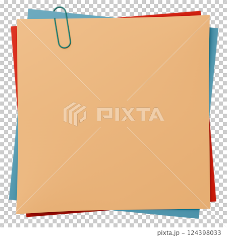 3D background material_paper and clips_colorful 124398033