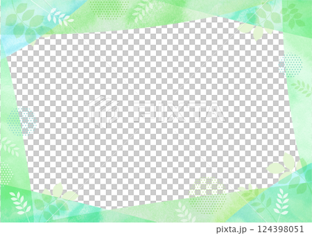 Fresh green leaves and gentle watercolor fresh green frame Fresh green leaves and gentle watercolor fresh green frame 124398051