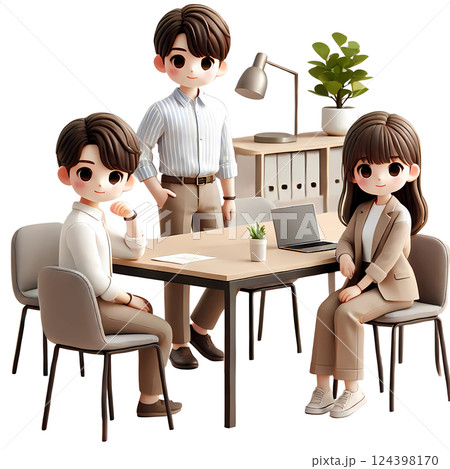 office worker in meeting room office worker in meeting room 124398170