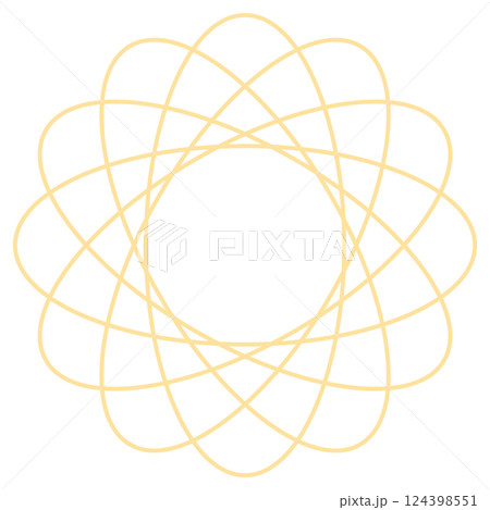 黄色い円形の重なり合うフレーム 124398551