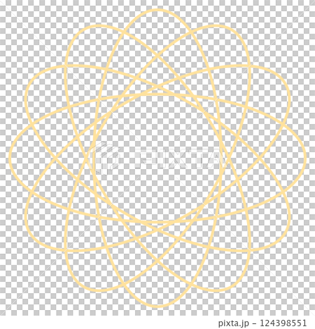 黄色い円形の重なり合うフレーム 124398551