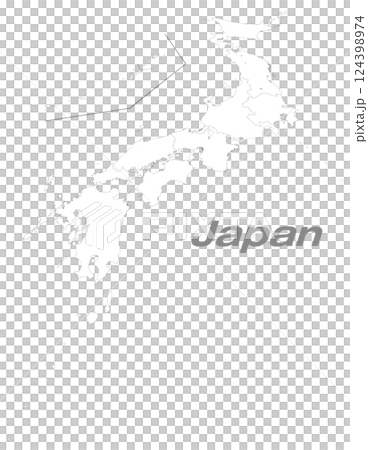 A map of Japan divided into regions, focusing on Kyushu and Shikoku regions. A blank map in Perth 124398974
