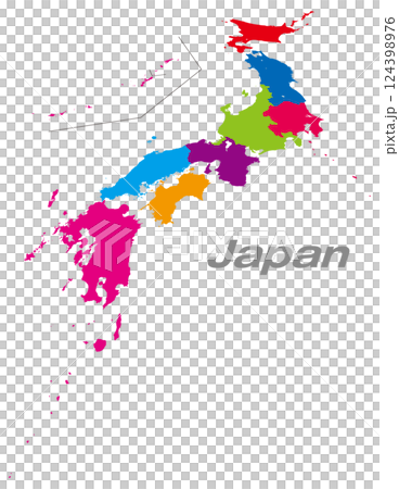 Map of Japan divided into regions, focusing on Kyushu and Shikoku regions Perth map Map of Japan divided into regions, focusing on Kyushu and Shikoku regions Perth map 124398976