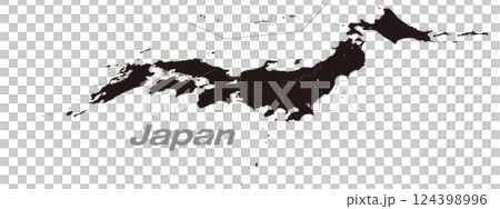 関東・中部地方を中心にした地方分け日本地図 パース黒地図 関東・中部地方を中心にした地方分け日本地図 パース黒地図 124398996