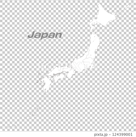 Map of Japan 47 prefectures blank map Map of Japan 47 prefectures blank map 124399001