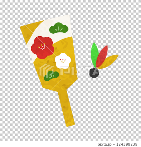 Watercolor hagoita illustration 124399239