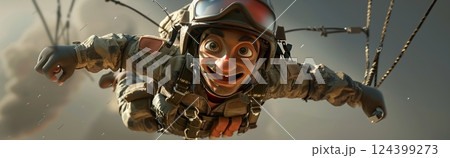 A daring skydiver enjoying the thrill of freefall against a stunning backdrop, showcasing adventure and excitement. A daring skydiver enjoying the thrill of freefall against a stunning backdrop, showcasing adventure and excitement. 124399273