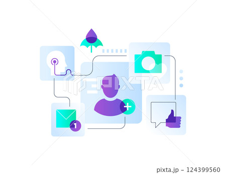 Social media and communication - flat design style illustration 124399560