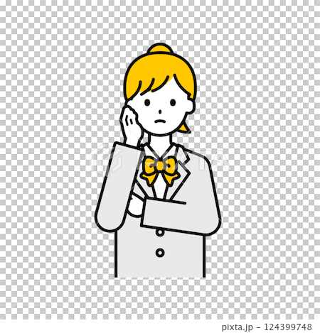 Upper body pose_simple student girl 12 Upper body pose_simple student girl 12 124399748