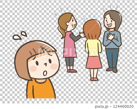 一名女孩被欺負和排斥的插圖 124400020