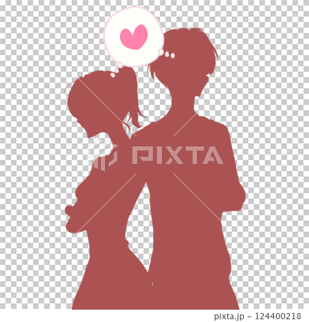A man and woman standing back to back, fidgety, love, shadow art A man and woman standing back to back, fidgety, love, shadow art 124400218