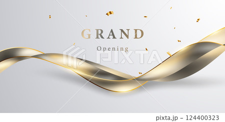 Design your opening card with luxury ribbon. Beautiful business banner vector illustration. Design your opening card with luxury ribbon. Beautiful business banner vector illustration. 124400323